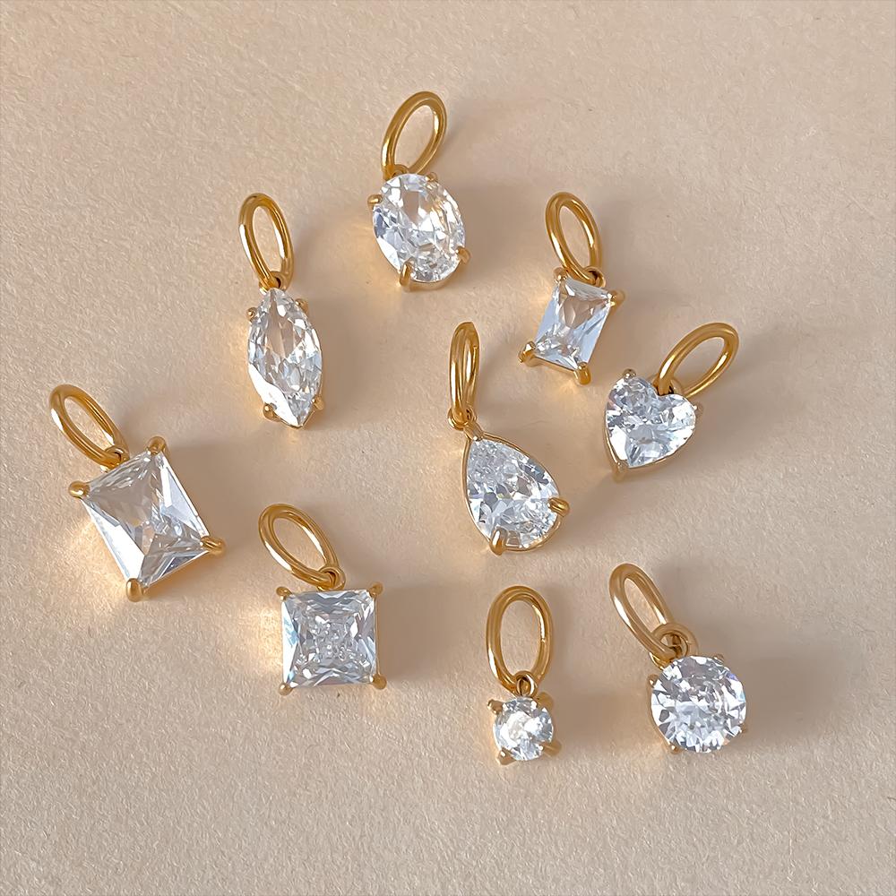 eManco Stainless Steel Geometry Pendants Charms Zircon For DIY Jewelry Necklace Making Bracelet Findings Crafts Earrings