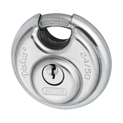 ABUS Discus Stainless Steel 3 Lock, 24IB, 50mm, Keys, 24IB/50