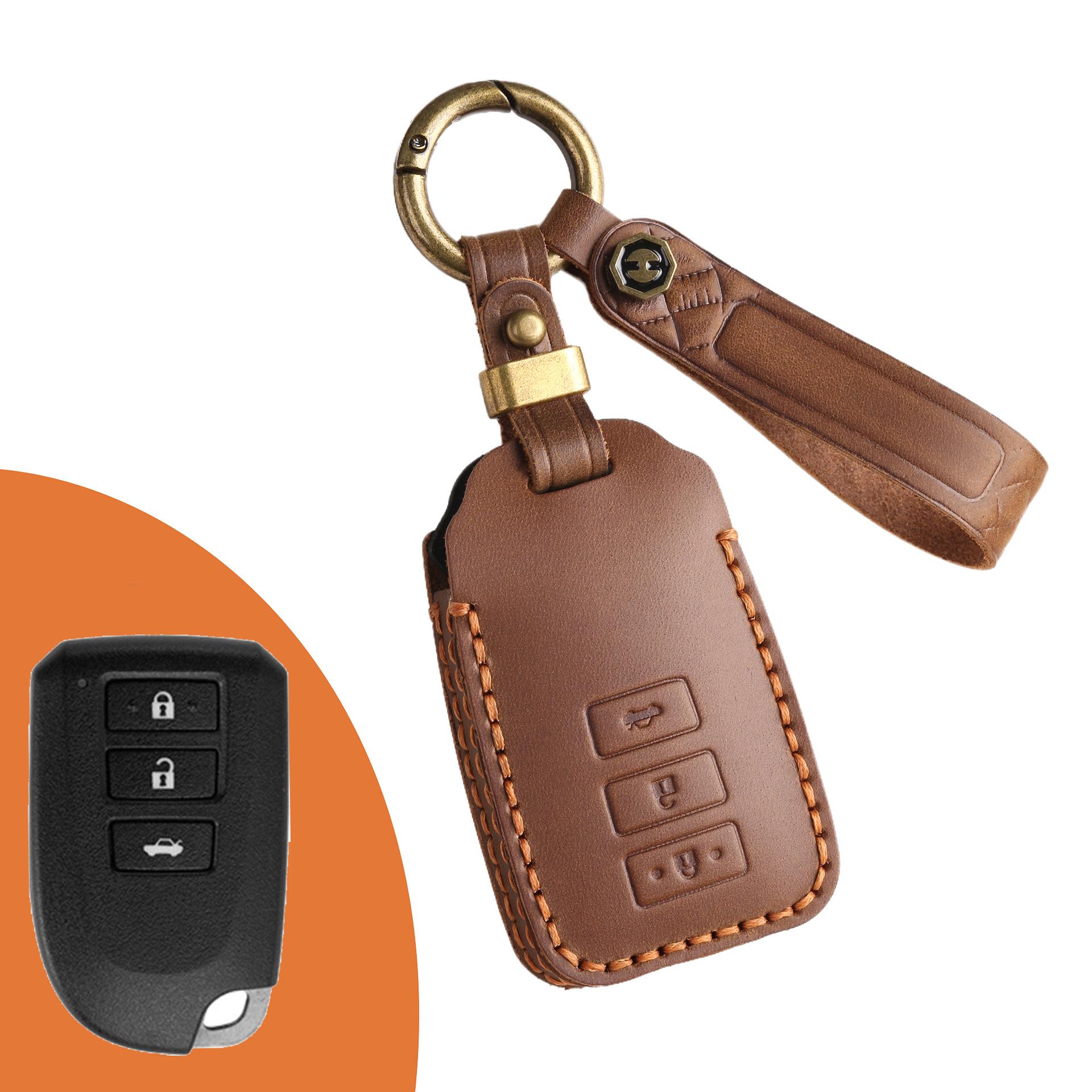 

The first layer of cowhide creative key bag is suitable for Toyota Dazzling x car key cover YARIS Yaris Vichy leather.