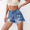 Women's High Rise Distressed Denim Shorts Loose Fit Frayed Ripped Jean Shorts Summer Streetwear Casual Bottoms