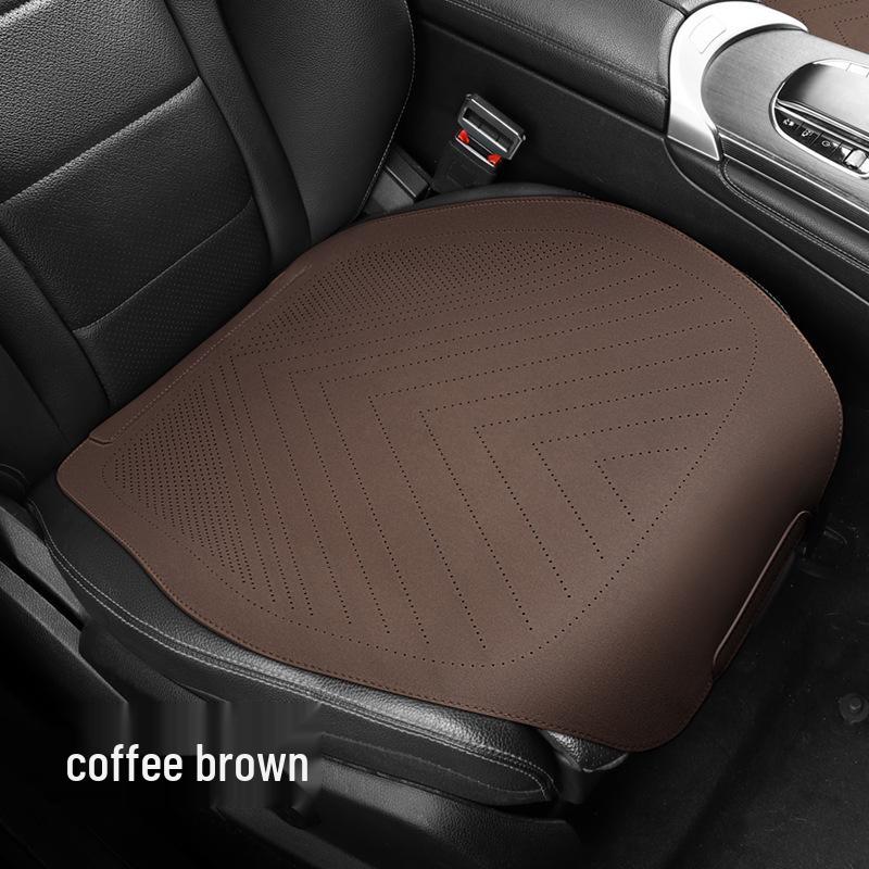 Universal Suede Car Seat Cushion Set - All-Season, Three-Piece, Summer-Ready, Thin Cushion with Lumbar Support.