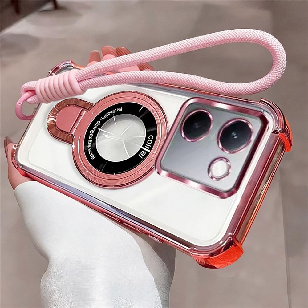 Rope Lanyard Strap Stand Phone Case For Infinix Note 60 50 30 40 Pro 50X 50S Smart 20 10 9 8 7 6 5 Transparent Shockproof Cover