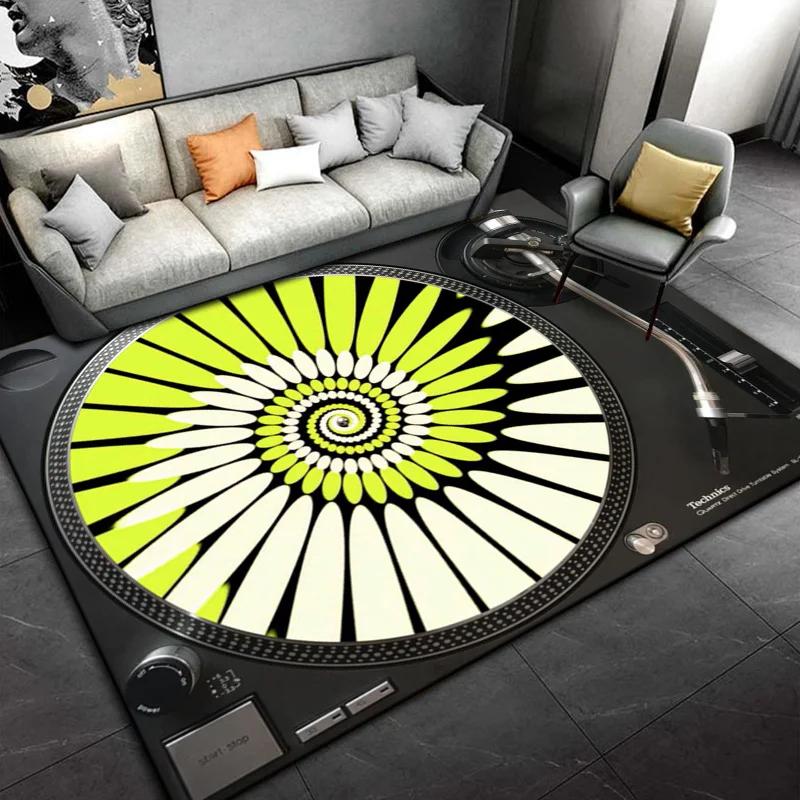 Disc Player Carpet for Living Room Area Rug Decorative Floor Rug Carpet Gift for Anniversary Mother's Day Father's Day Furry Mat