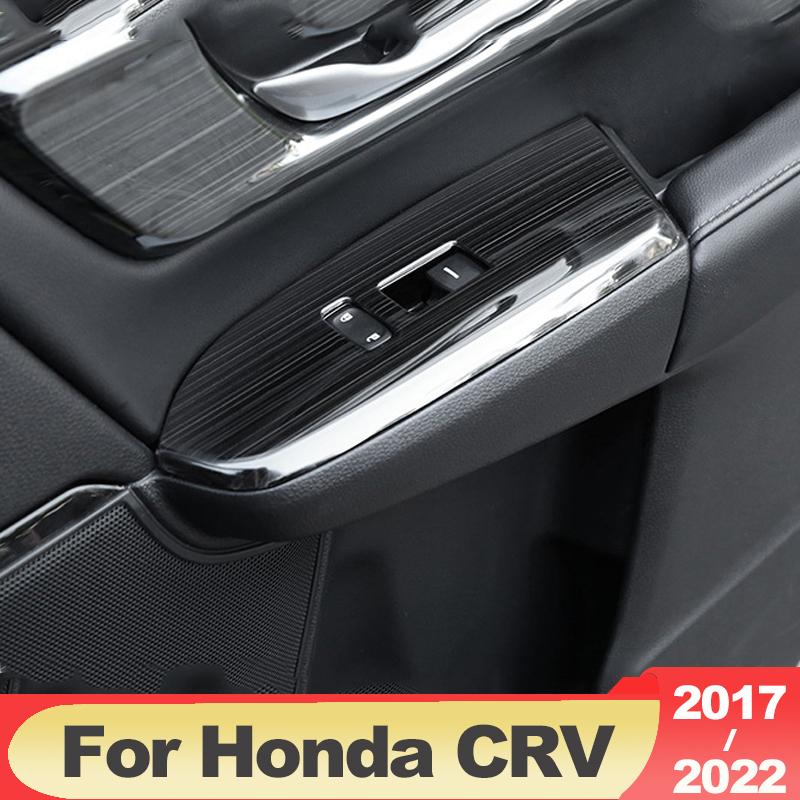 Pentru Honda crv CR-V 2017- 2022, inoxidabil, panou cotieră ușă mașinii, comutator fereastră, butoane de ridicare, acoperitoare, accesorii interioare