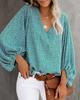 1116 eBay New, European and American Style V-neck Color Lantern Sleeve Shirt, Women's Shirt