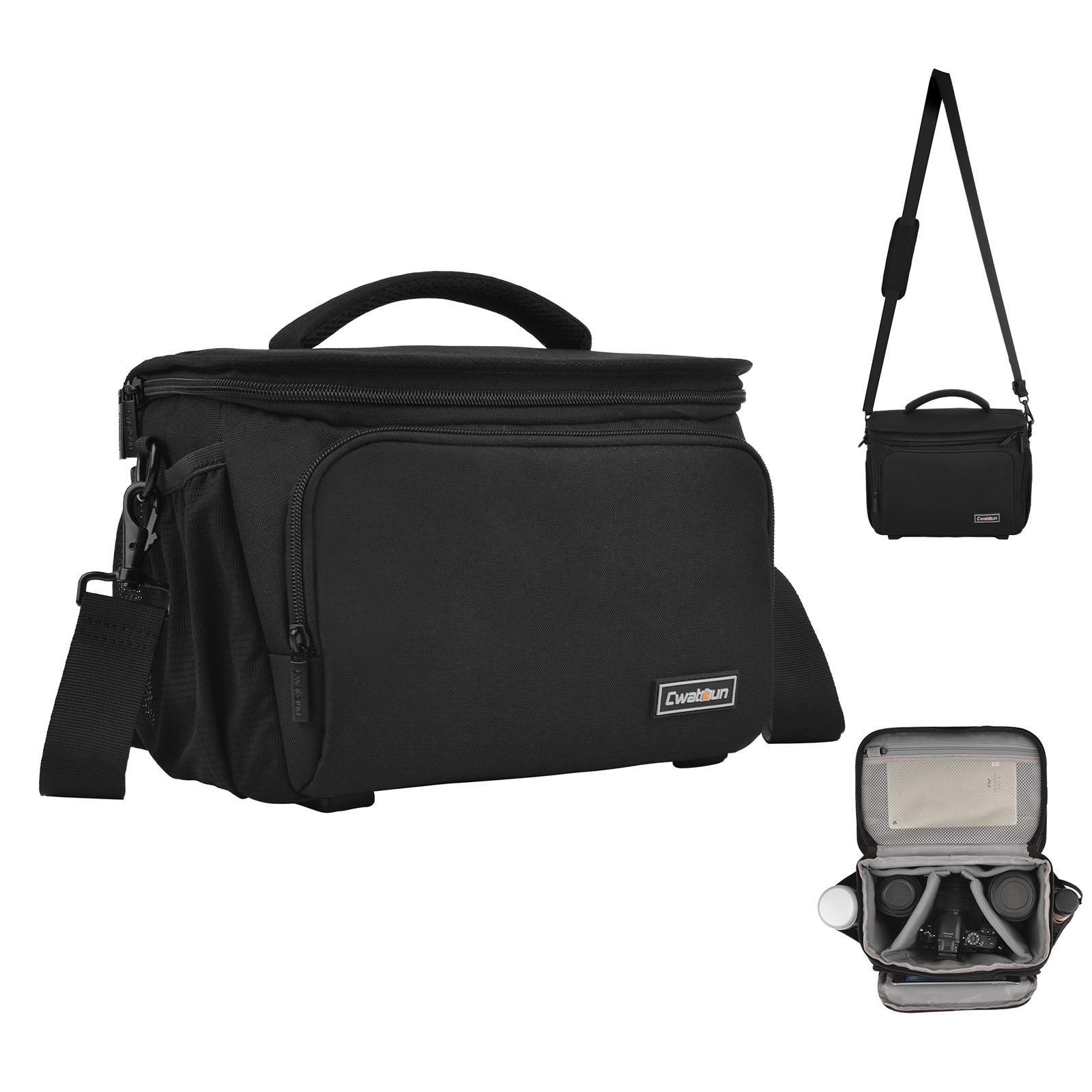 

Cwatcun Сумка для камери Дорожня сумка для фотокамери Водостійка протиударна сумка для фотокамери для large size чорний