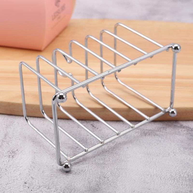 Square Bread Rack, Metal Toast Holder Stand with Divider Frame and Handle for Breakfast Tables, Meal Table Use, and Family Bread Serving