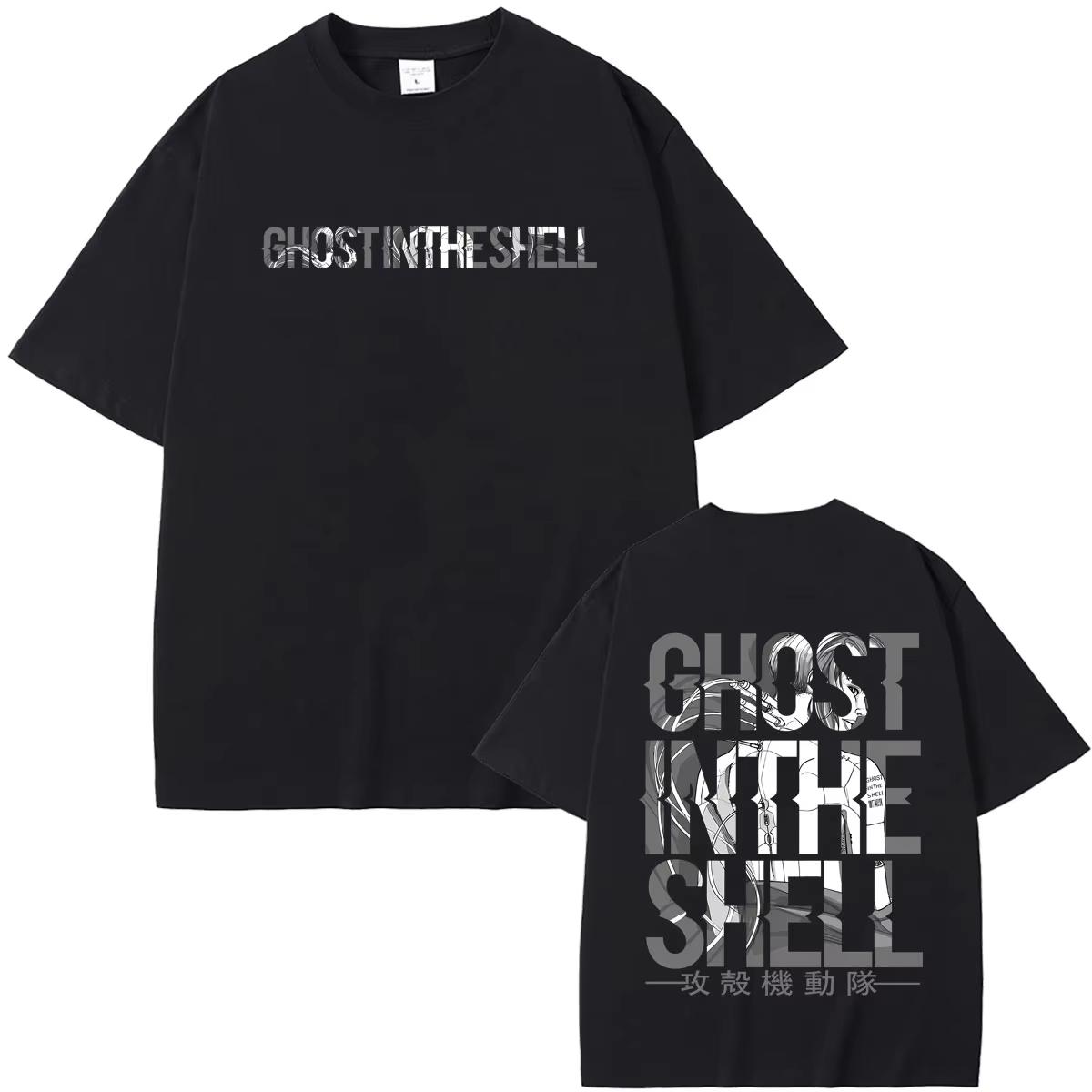 Anime Ghost in The Shell T-shirt Y2k Manga Kusanagi Motoko Graphic T Shirts Top Men s Women s 90s T-shirt Soft Cotton Fabric Versatile for Daily Looks 4XL