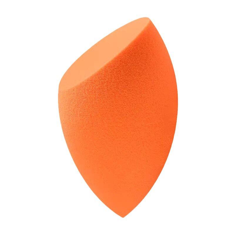 Durable Orange Oblique-Cut Makeup Puff: Non-Absorbent, Elastic Beauty Tool