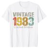 2024 Fashion Tshirt 41 Year Old Vintage 1983 Limited Edition 41th Birthday Classic Tee Tops ShortSleeve Casual Basic Tshirts
