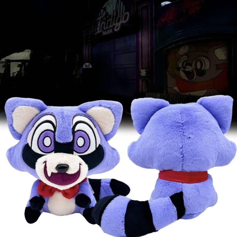 Adorable Indigo Park Plush Purple Raccoon With Soft Short Plush Material