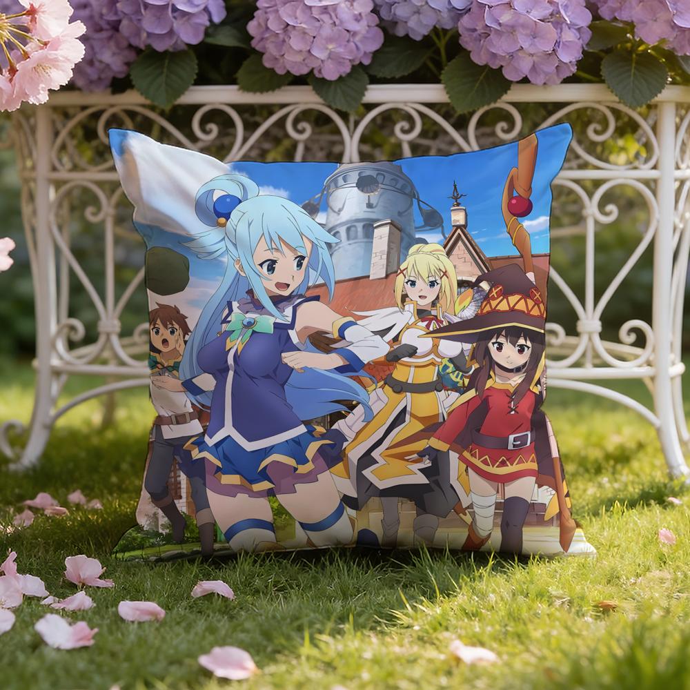 Anime I-Isekai Q-Quartet Kissenbezug Home & Auto Doppelszenen-Kissenbezug: Wendbar für höchsten Tragekomfort