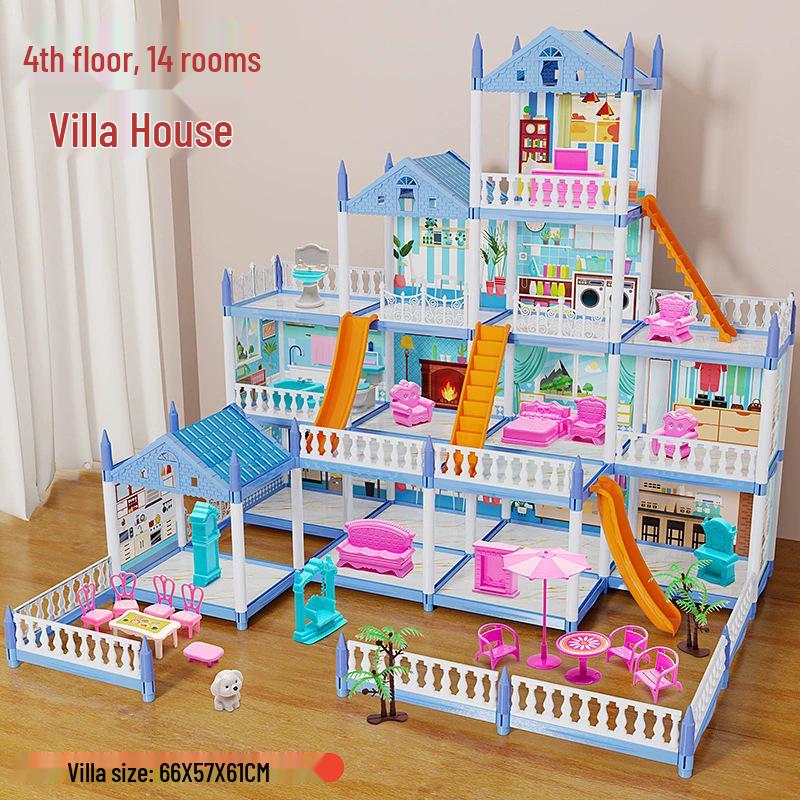 Children's Pretend Play Castle Dollhouse - Educational, Assembled, Birthday Gift for Girls