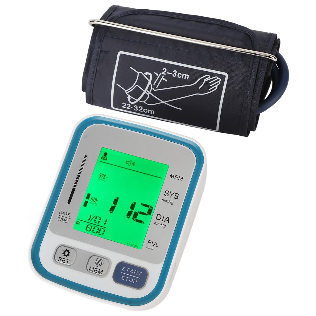 Oberarm-Blutdruckmessgerät Englische Sprachausgabe LED Großanzeige Verstellbare Manschette Automatisches Blutdruckmessgerät