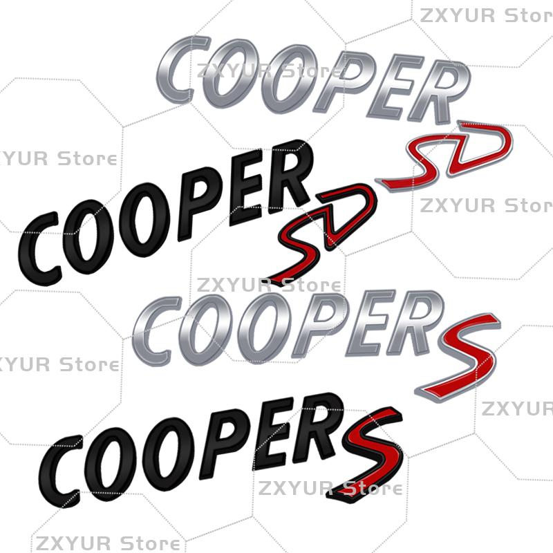 Metal COOPER SD Emblem Car Sticker Letter Badge Body Rear End Trunk Decor For Mini Cooper S R60 R52 R53 R55 R56 F54 F55 F56 F60