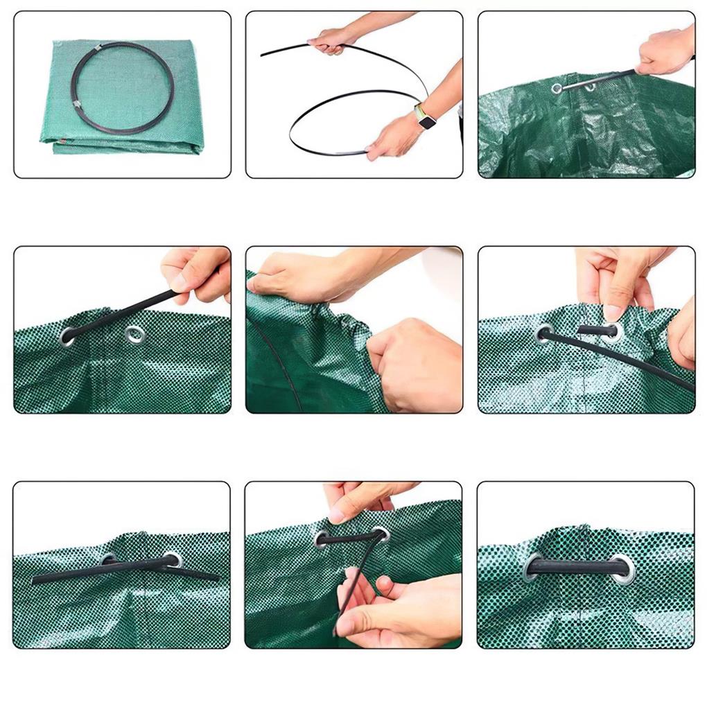 Garbage Bags Courtyard Large Container PP with Handles for Collecting Trash Bins Garden Waste Storage Wearable Lawn Rubbish Bin