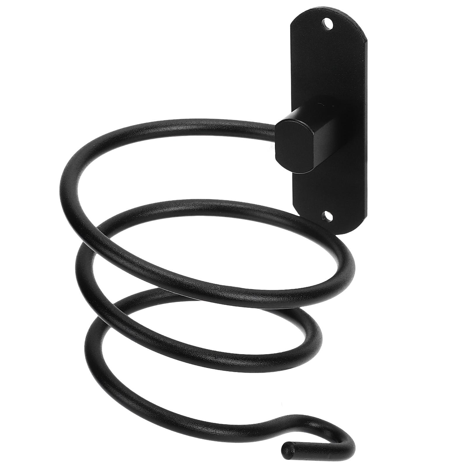 

Hair Dryer Holder Wall Mounted Bathroom Blower Hanging Rack Organizer Punching Free Black