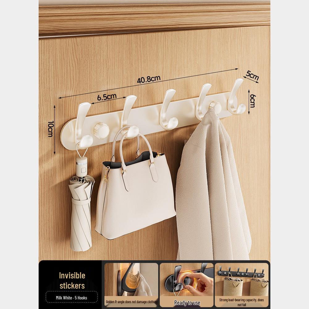 Wall-Mounted No-Drill Entryway Coat and Hat Rack with Hooks