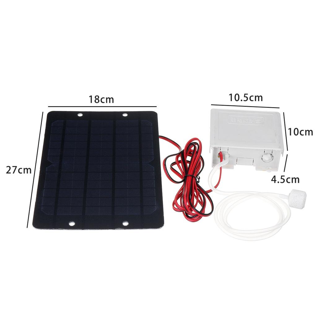 5W Fish Tank Oxygenator Aquarium Pond Oxygen Aerator Air Pump Solar Power Oxygenator Water Oxygen Pump with Oxygen Pipe Air Bubble Stone