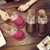 Unisex Winter Cotton Slippers: Waterproof PU Leather, Anti-Slip, Warm Indoor Footwear for Couples