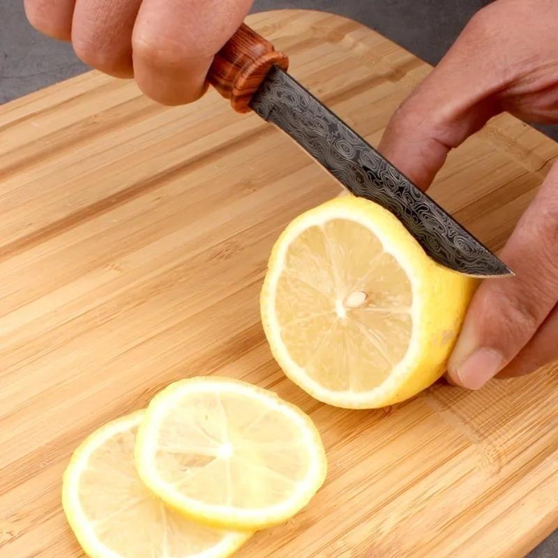 Home Friut Paring Knife Hand Meat Knife Delicate Bamboo Design Portable Fruit Stainless Steel Knife Kitchen Accessories