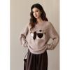 Women's Relaxed Fit Puppy Jacquard Sweater