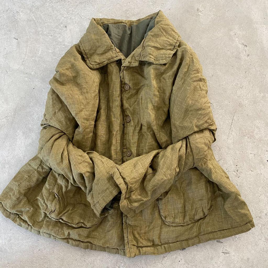 Johnature Women Chinese Style Turn-down Collar Long Sleeve Button Coats Winter Solid Color Vintage Coats