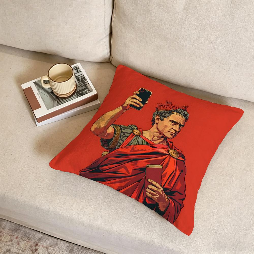 A-Ancient Roman Sculpture Art Cushion Cover Fabric Soft Furnishing,Pillowcase, Cushion Cover, Sofa Pillow, Home Decoration