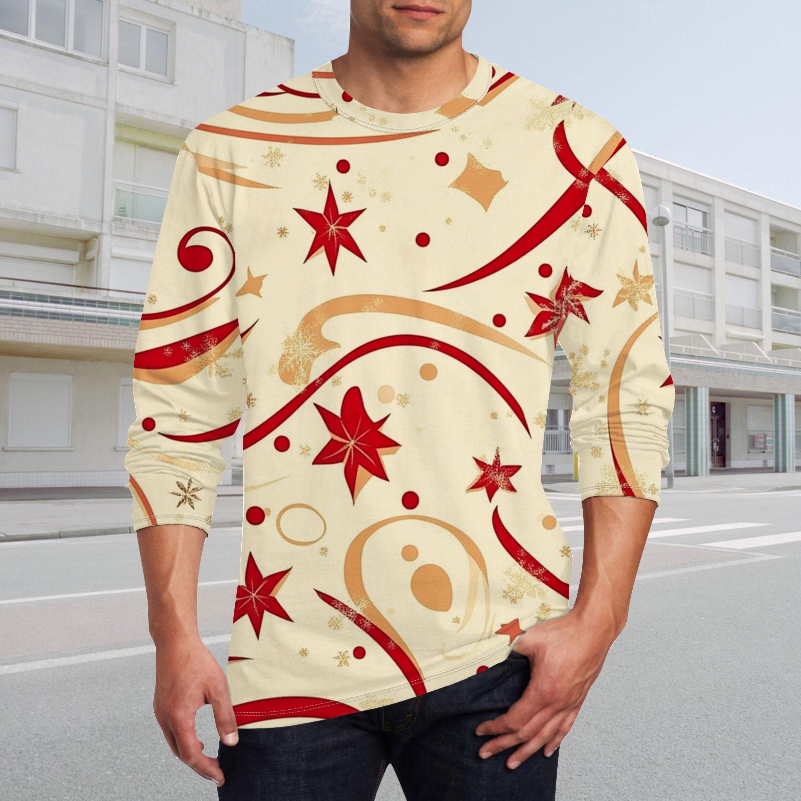 

Муж. Футболка Круглый вырез Одежда Одежда На открытом воздухе Длинный рукав С принтом Модельер Винтаж L хаки