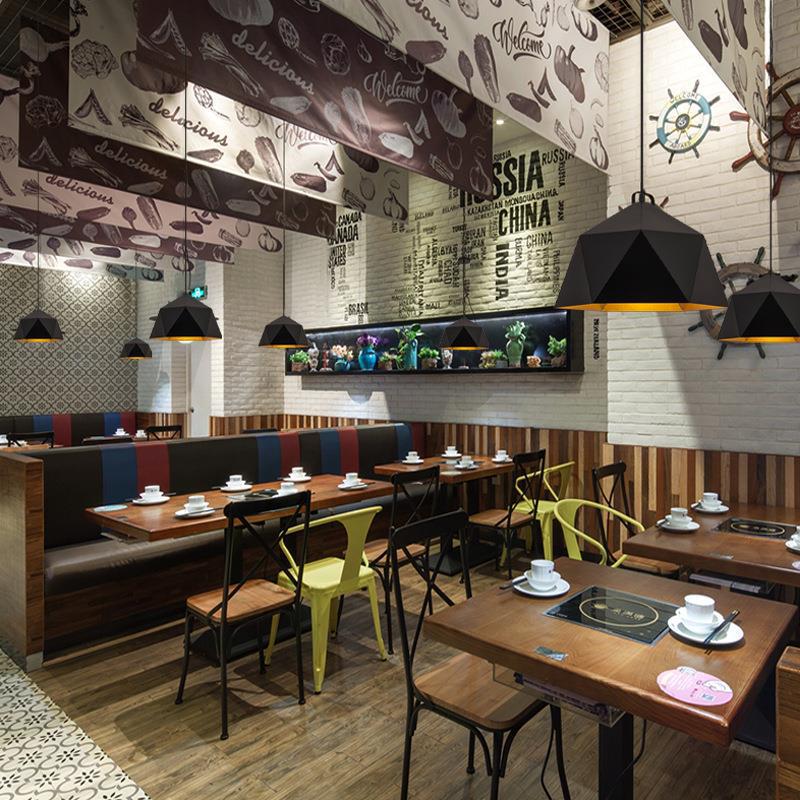 Retro Industrial Iron Chandelier for Hotels, Restaurants, and Bars