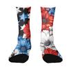 Women Breathable Comfortable Crew Socks Mid Calf Socks with Independence Day Themed Print Soft Stretchy Material for Daily Wear