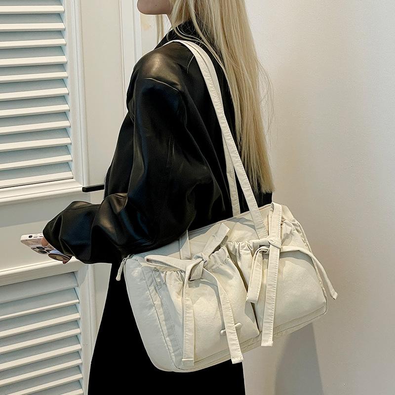 

Niche Ladies Sweet Ballet Folded Bow Lazy Commuter Shoulder Bag