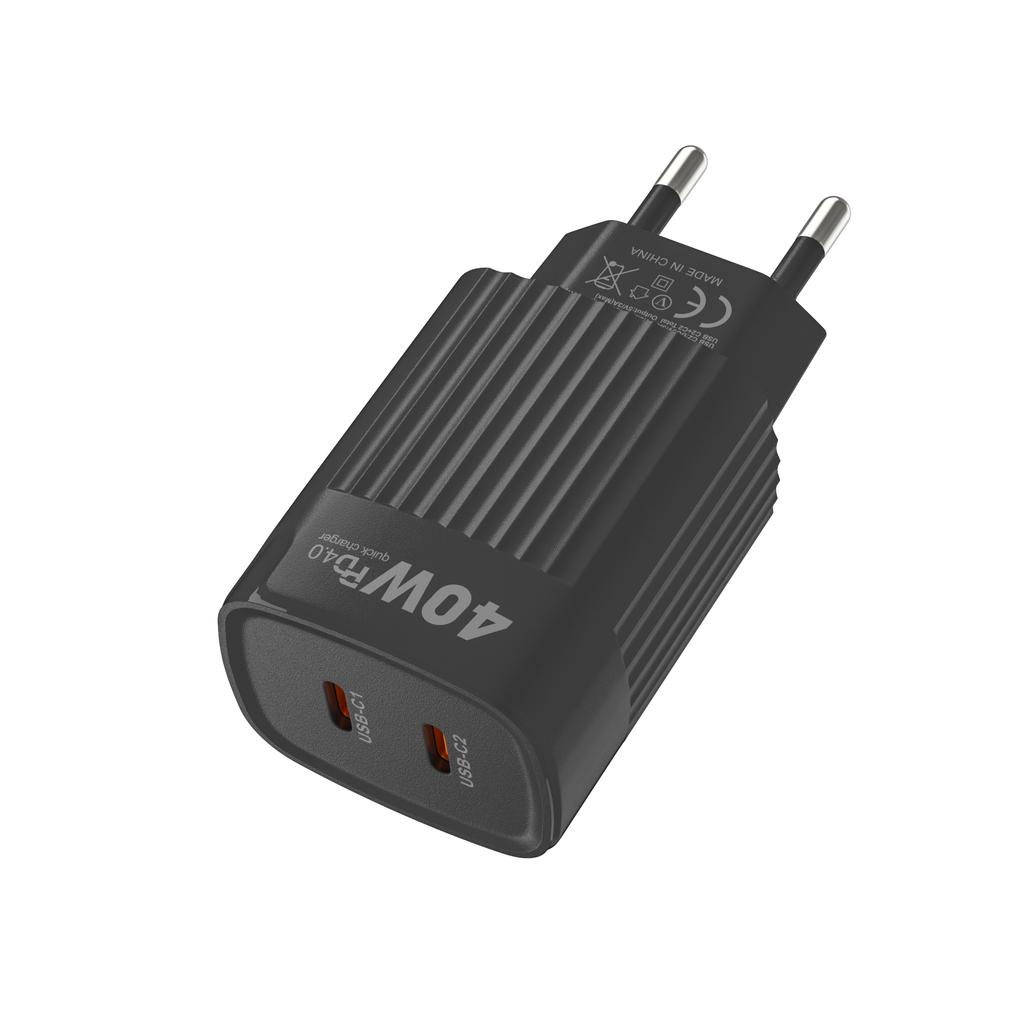 40W USB C Ladegerät Quick Charge QC 3.0 Dual PD Ladegerät Typ C Schnellladegerät Adapter für iPhone 16 15 14 Xiaomi Samsung Huawei Telefon