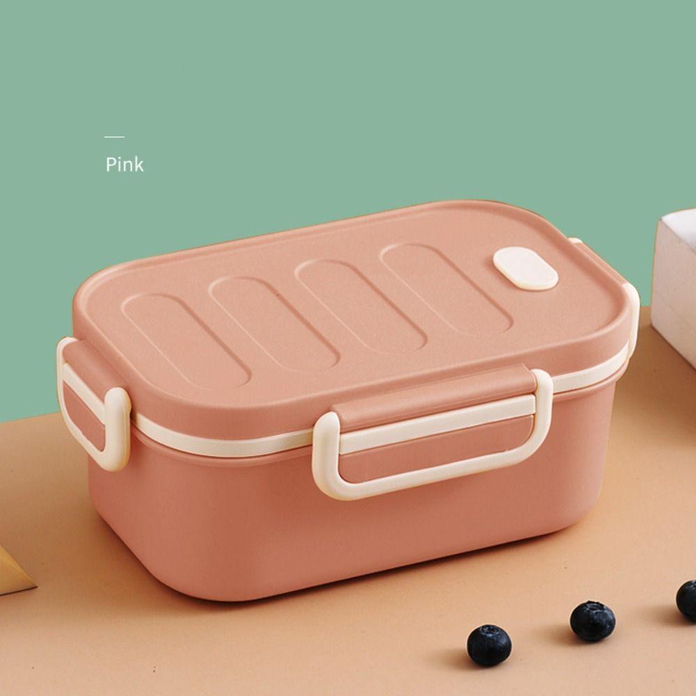 Two-Compartment Double-Layer Lunch Box Microwavable Food Storage Containers  School