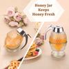 Honey Jar Detachable with Press Valve Sealing Lid Dispenser One Hand Operation Leak Proof Oil Vinegar Storage Bottle for Syrup Maple Honey