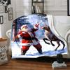 1pc Santa Claus Snowballs Blanket Lightweight Flannel Throw for Sofa Bed Travel Camping Livingroom Office Couch Chair