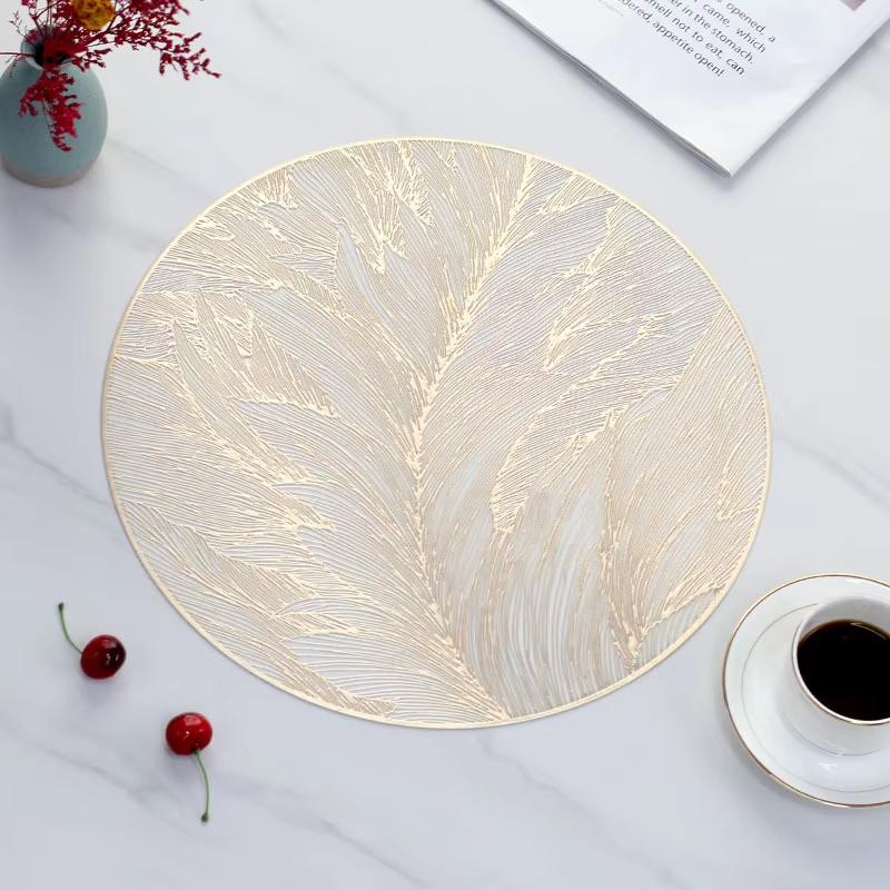 Light Luxury Placemat Table Mat Wide Application PVC Table Decor Round Protector Mat Heat Resistant Pad for Kitchen Accessories