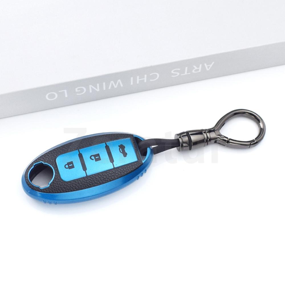 3 Buttons Tpu Leather Shell Fob Holder Keyless Car Remote Key Case Cover For Nissan Rouge Maxima Altima Sentra Murano Qashqai