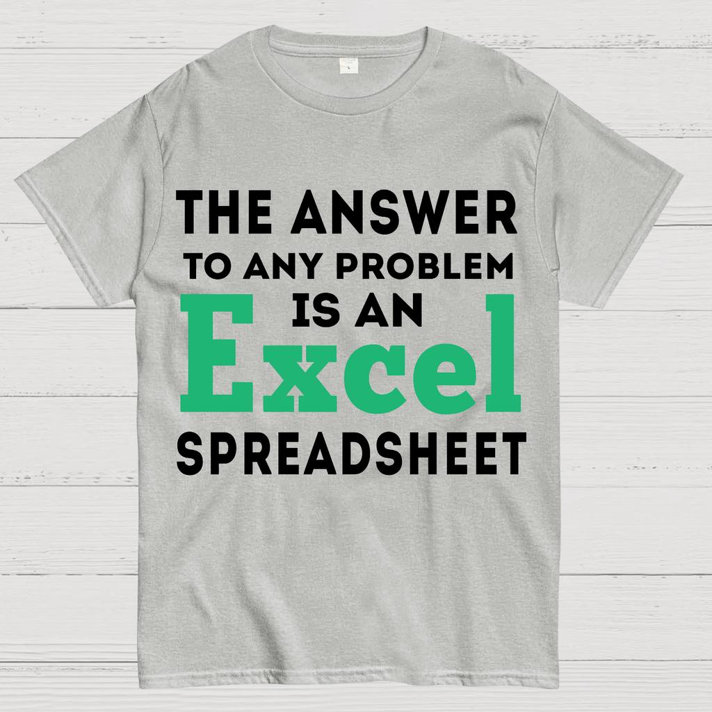 The Answer To Any Problem Is An Excel Spreadsheet Sarcasm Cotton Summer Casual Cool Loose T-Shirt