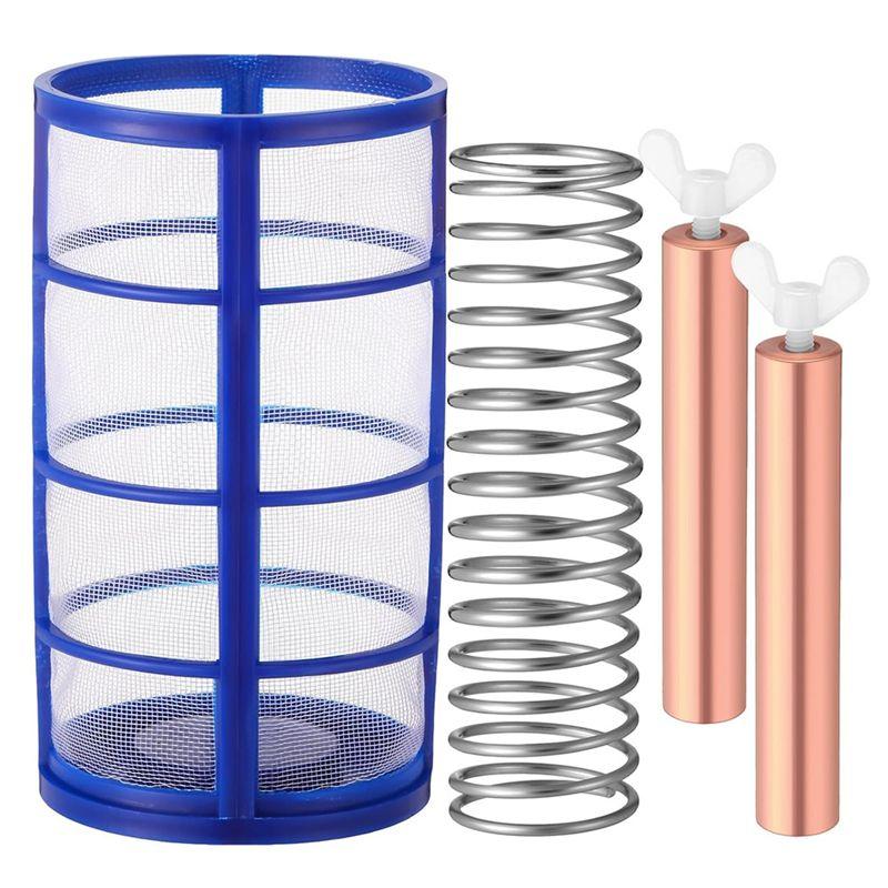 

AEE4-6-Piece Copper Anodized Replacement Kit,Includes Copper Anodes,Basket Screens,Springs And Screws,For Solar Pool Ionizers
