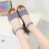 Women's Shoes 2018 Summer Korean Version Fashion Fish Mouth Shoes Sandals Low Heel One Word Belt Women's Shoes
