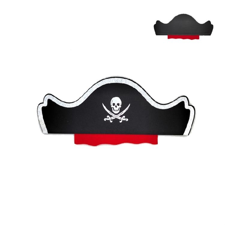 Pirate Hair Hoop Hat EyePatch Kerchief Set for Halloween, Ship themed Parties