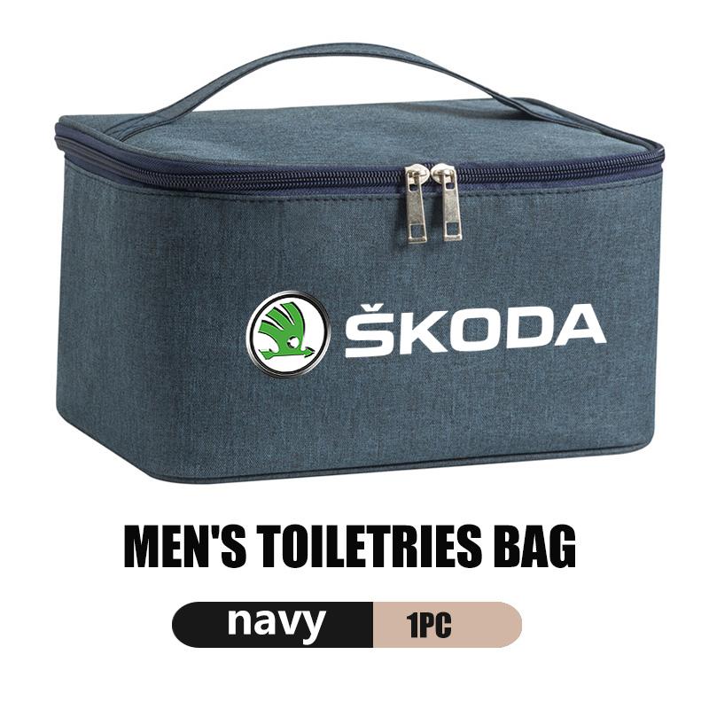 AAABT1 Auto Kulturtasche Wasserdichte Reise Wasch Aufbewahrungstasche Kosmetik Beutel Für Skoda Kamiq Karoq Octavia 2 3 Rapid Scala Kami Fabia VII