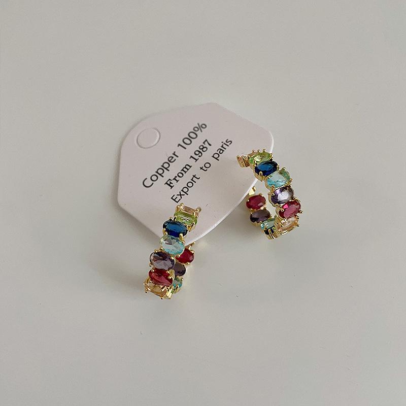 

Легкие роскошные серьги-пряжки из циркония высокого класса Sense Color для женщин, элегантные, изысканные, ретро, простые, темпераментные, универсальные серьги