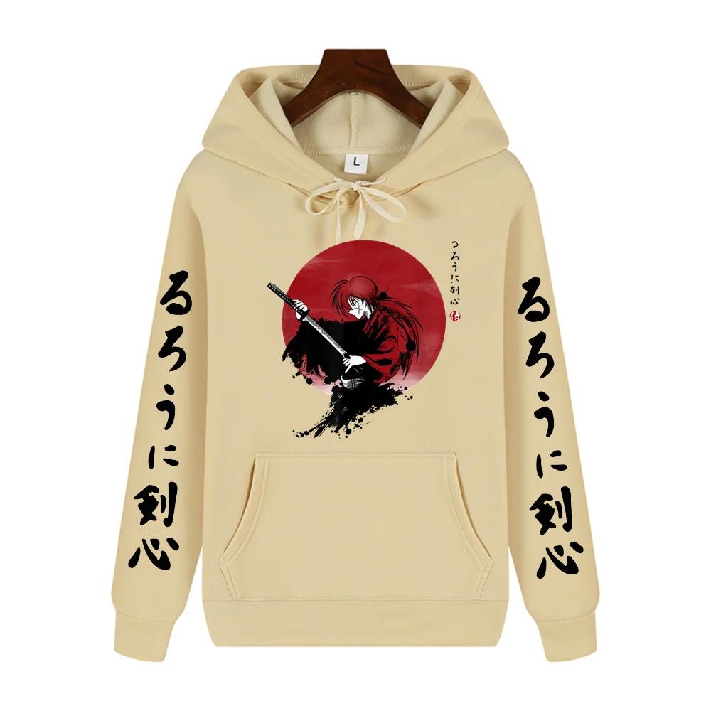 Rurouni Kenshin Handsome Print Autumn/Winter Comfort Soft Thickened Men's High-quality Casual Fashion Street Hoodie