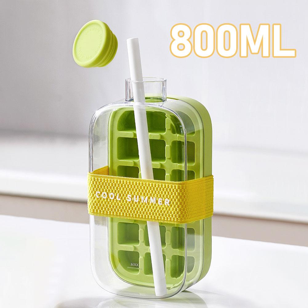 500/800ml Ice Cube Bottle Zero-contact Pressing Mould Ice-maker Silicone Freezer Ice Trays Water Bottle Ice Cube Maker
