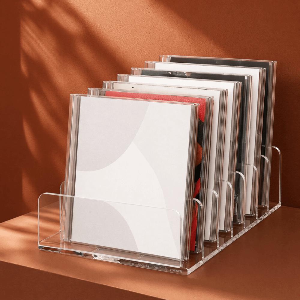 Multi-Slot Design CD Disc Organizer Box 7 Grids Phone Stand Vinyl Record Album Bracket Dormitory
