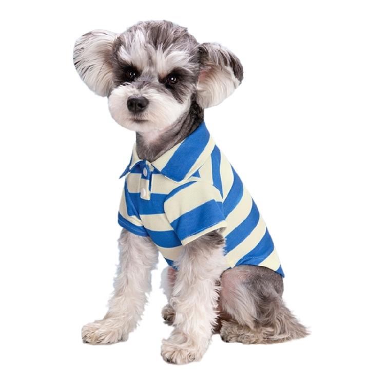 Dog Short Sleeved Shirt Casual PoloStriped T-Shirt Summer Clothing for Puppies