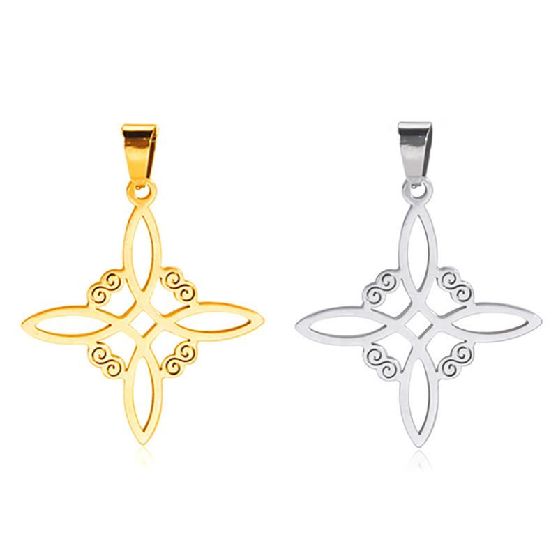 Witch Knot Pendant Stainless Steel Celtic Knots Charms For Necklace Jewelry Making Diy Accessories Witchcraft Amulet Gifts