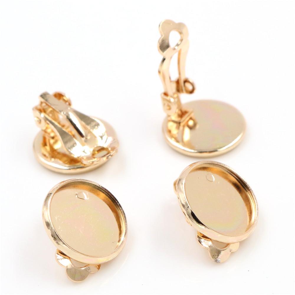 10mm 12mm 14-20mm 10pcs/lot Copper Ear Clips 8 Colors Plated ,Earrings Blank/Base,Fit 10-20mm Glass Cabochons,earring Setting